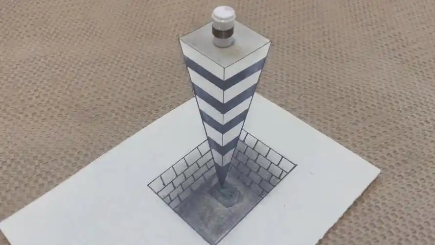 3d立体画-锥形塔