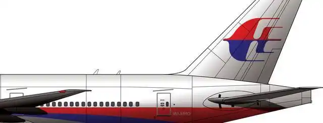 顾厂长绘制的马来西亚航空涂装的9m-mro号波音777-200er客机右舷后
