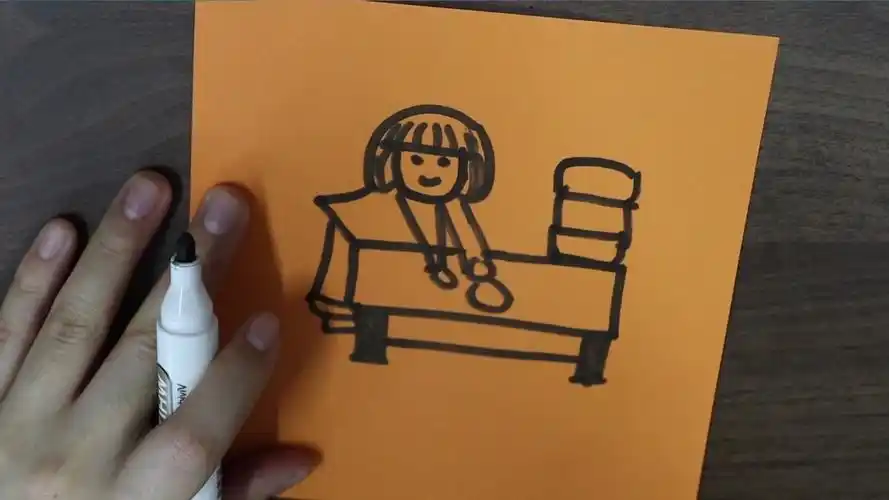 擦桌子的女孩怎样画?