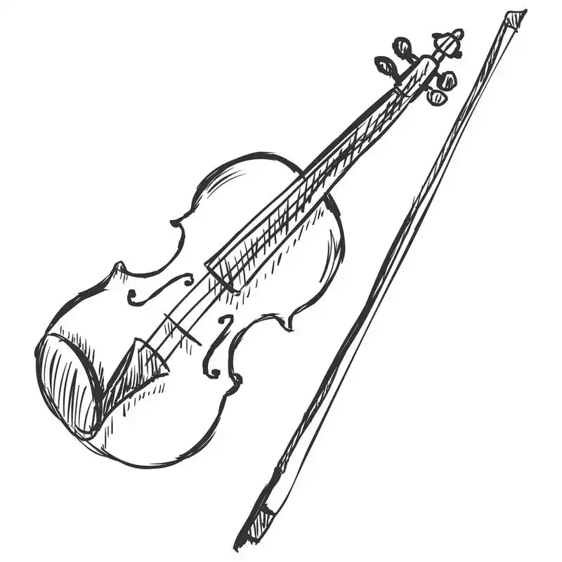 矢量素描小提琴琴弓