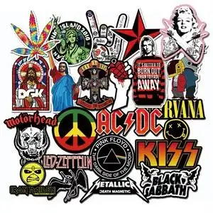 重金属摇滚metallica朋克acdc吉他柯本nirvana防水贴纸街头hiphop