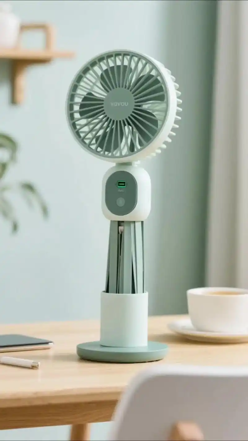 尤谷便携式可伸缩折叠两用扇电扇办公家用厨房宿舍充电立式电风扇