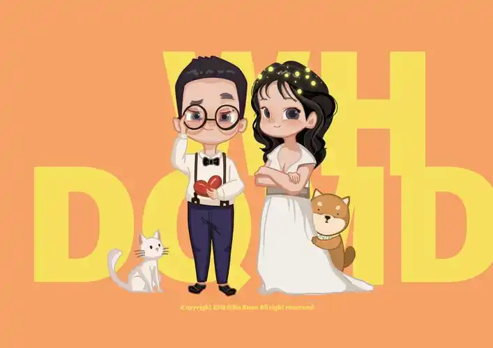 美式q版人物插画