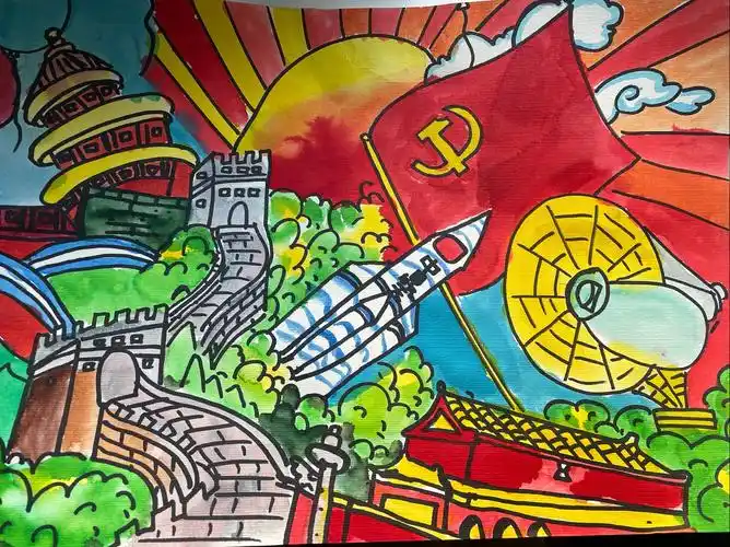 这是我为建党100周年画的作品哦