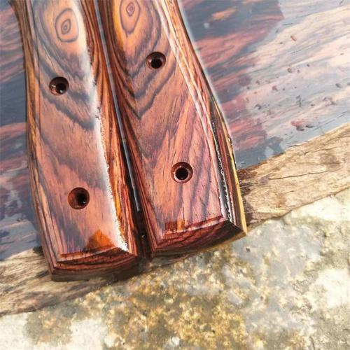 微凹黄檀木手工刀柄2片夹柄家用菜刀木把手现做刀柄定制刀柄