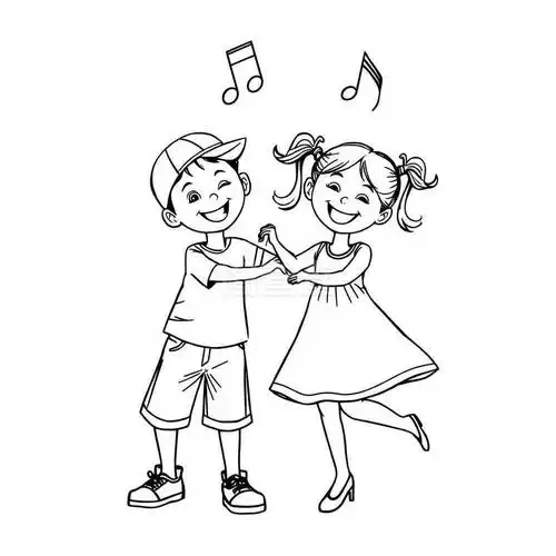 跳舞简笔画人物图片