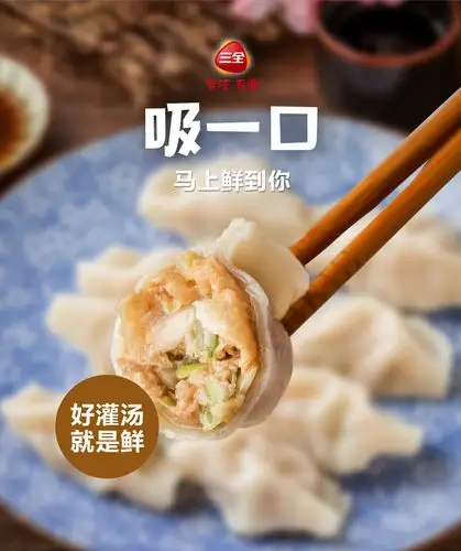 苏宁生鲜三全珍鲜灌汤猪肉大葱水饺450g