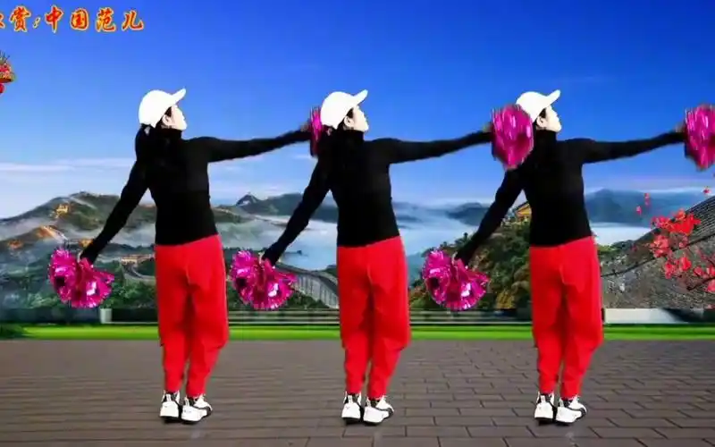 花球舞《中国范》简单大气,背面演示欢