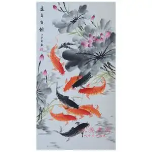 国画荷花真迹原稿