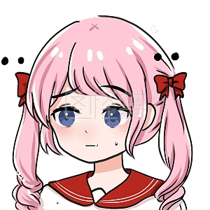 图怪兽原创元素卡通表情包粉色双马尾女孩无语尴尬