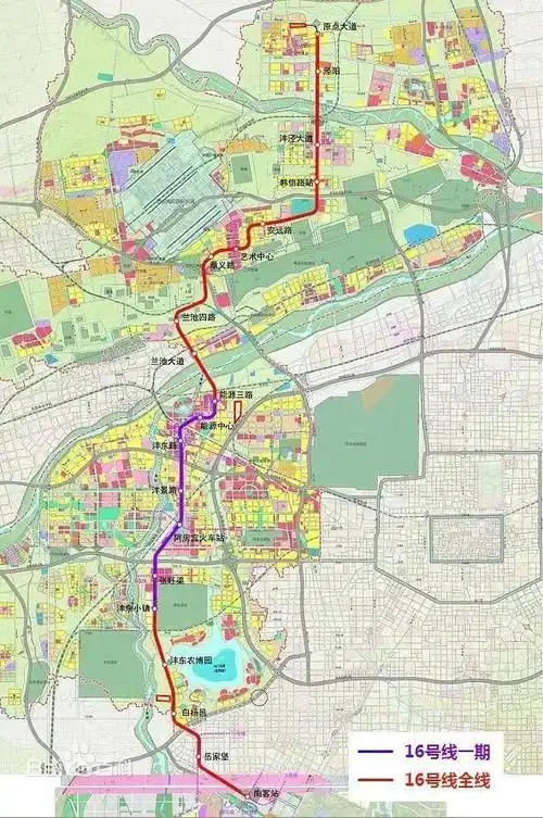 西安地铁16号线:长安区～西咸新区～渭城区～西咸新区