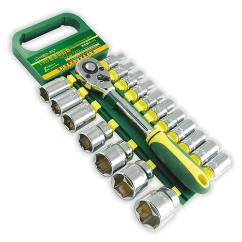 sd/胜达1/2寸19件塑夹套筒板手工具套装 机修汽修6角螺母套筒扳手