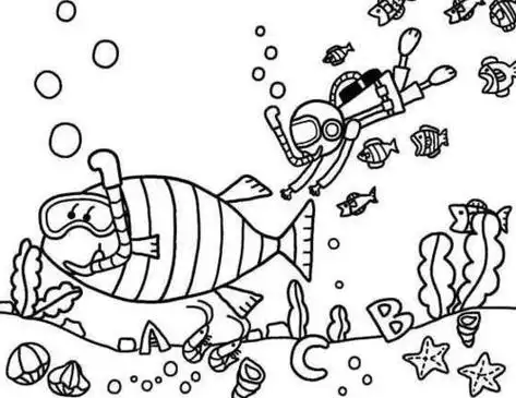 海底世界图片简笔画海底世界图片简笔画上色