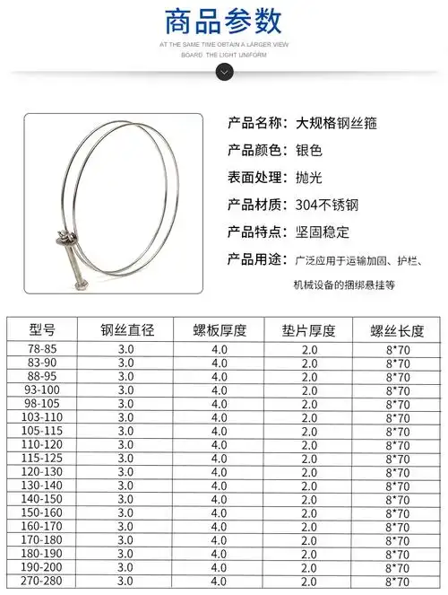 定制304不锈钢钢丝箍大规格双钢丝喉箍强力钢丝箍卡箍管夹管卡卡子304