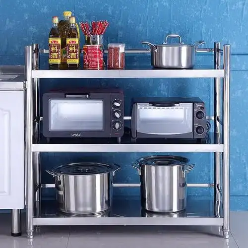 购客带围栏不锈钢置物架长60 120长100宽35厨房40公分30厘米_易购客