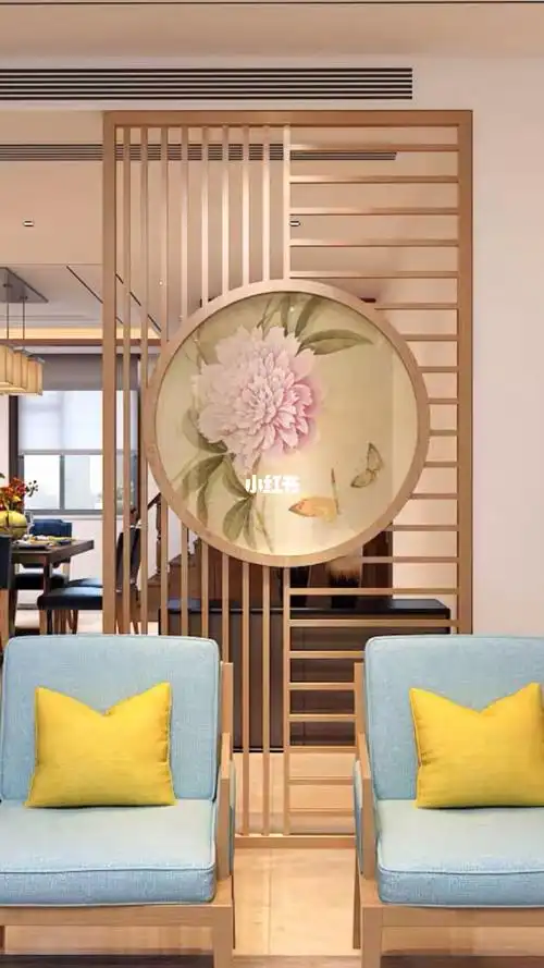 新古典实木镂空屏风顶天立地隔断玄关屏风