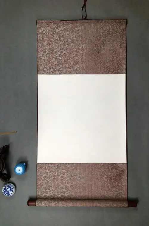 空白挂轴卷轴 书画生宣纸画轴立轴 全绫精装裱定做批发 厂家直销