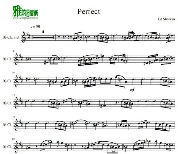 edsheeranperfect单簧管谱