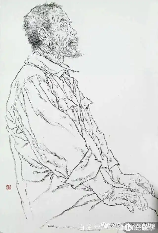 韩国榛白描人物作品