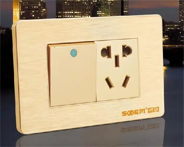 束嘉118型家用墙壁开关插座拉丝金系列五孔电脑等模块