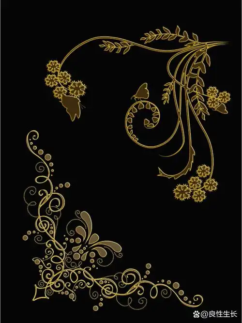 237 素材|金色欧式花纹花边素材png🌹 今天分享几组中式 欧式经典