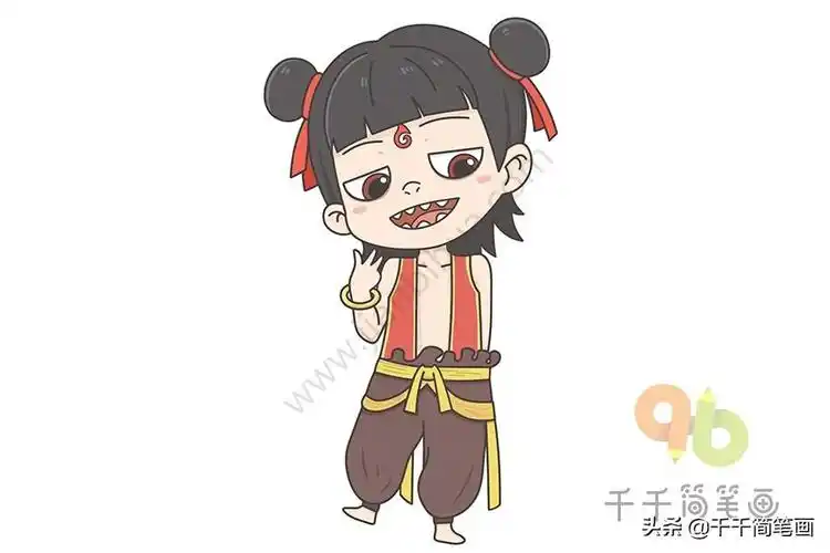 一步一步学画画,一步一步教你画哪吒简笔画 - 玉三网