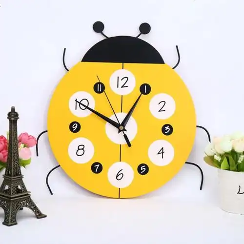 育儿园卡通客厅教室书房个性创意挂钟儿童卧室田园可爱钟表静音