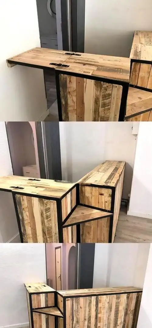 木工完工后,利用装修剩余的边角料打制的书桌,确实也不比市面买来的差