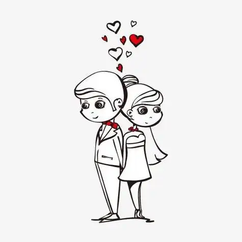 关键词  简笔画男孩女孩恋人相爱的小情侣爱心声明 觅元素