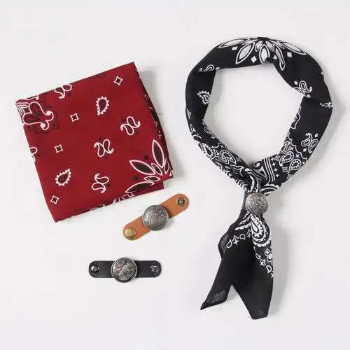 梧珑领巾男西海岸民族风方巾佩斯利美式领巾复古领结英伦领带男女硬币