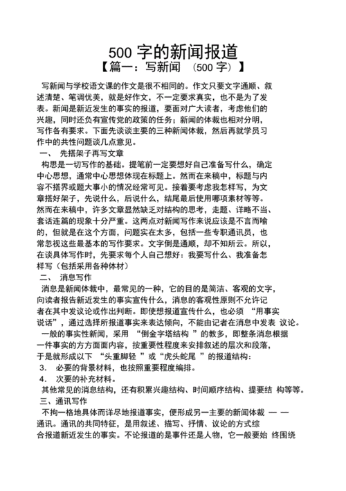 500字的新闻报道docx7页