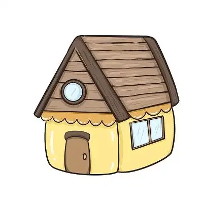 卡通简笔画房子可爱q版小木屋png素材房子简笔画