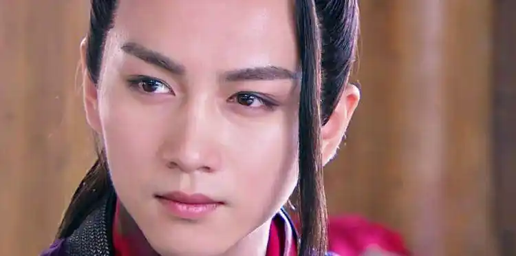 在《笑傲江湖》中,陈晓出演至情至性的林平之,紫红绣花图案长衫,扎着