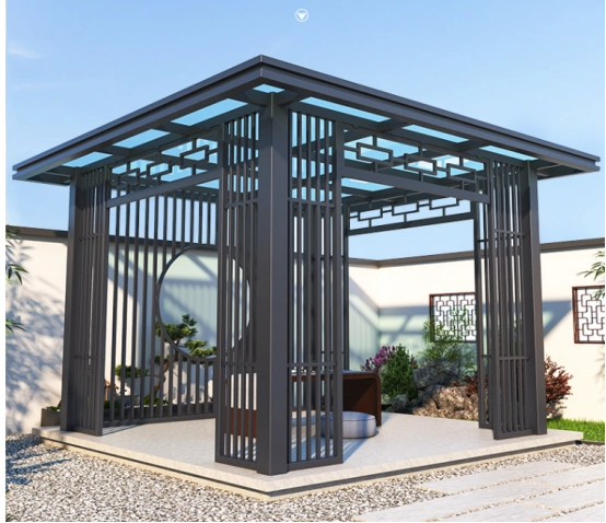 今日,我将分享这些现代新中式铝合金凉亭,阳光板凉亭等的设计案例供您