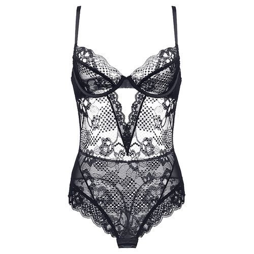 维密哆欧美性感蕾丝超薄半透明镂空内衣裤塑身情趣文胸套装