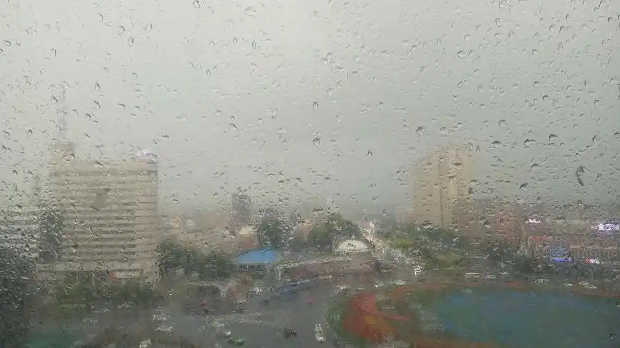 下雨的窗外