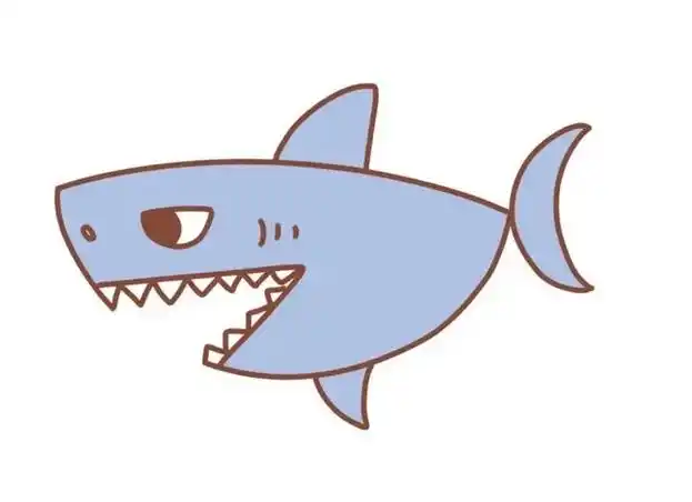 儿童简笔画-大鲨鱼.#陌生的朋友你请听我讲灰鲭鲨 生就一副好 - 抖音