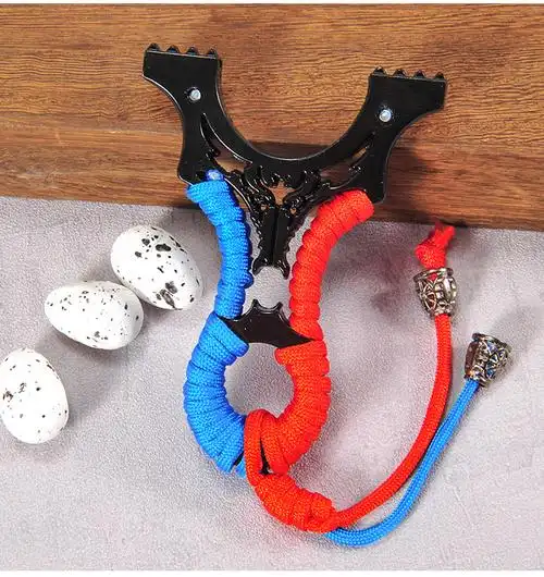 弹弓抢扁皮弹弓器重型禁止弹工弓箭射击弾弓高精度高压  1付扁皮筋