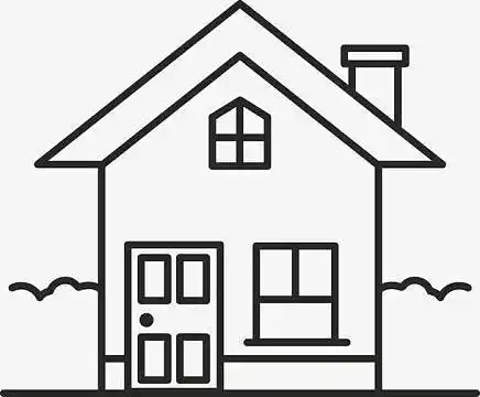 黑色楼房线稿素材图