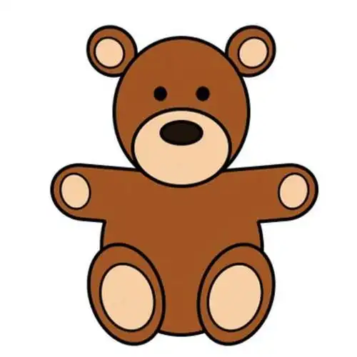 棕色的小熊和白色兔子的简笔画