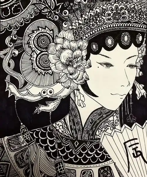 大美画馆@创意高级班周六10:30～12:00课程《黑白线描画》