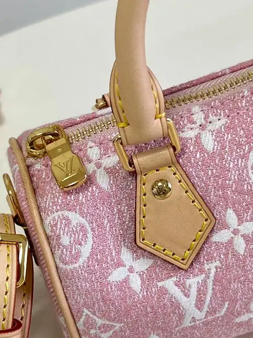 lv nano speedy 提花丹宁布手提枕头包 m81213