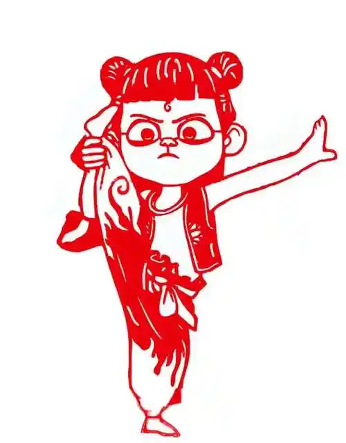 传承文化剪纸~哪吒人物经典造型!超级可爱!