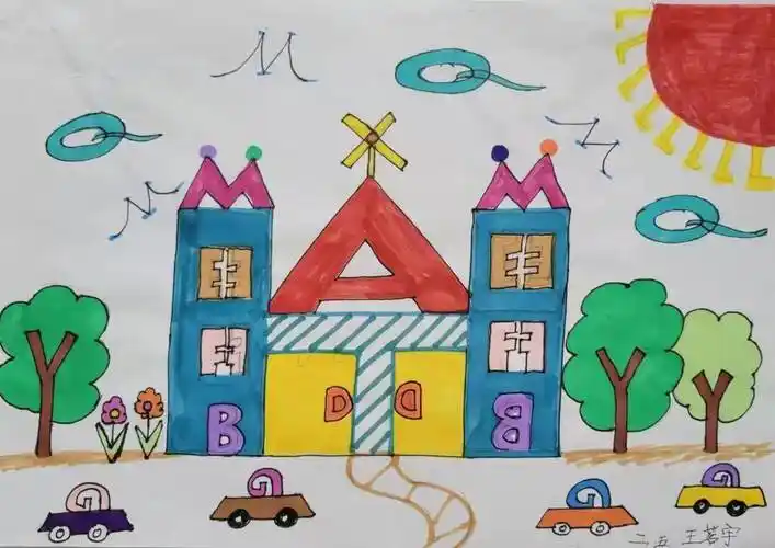 英语节二年级字母创意画作品展示