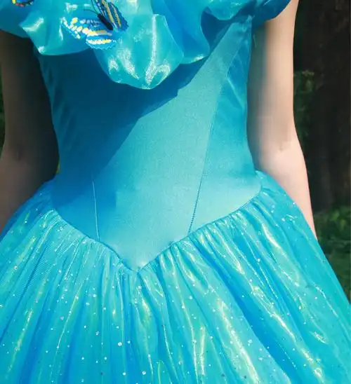 2015冰雪奇缘cinderella灰姑娘裙公主裙 儿童连衣裙全棉内里现货