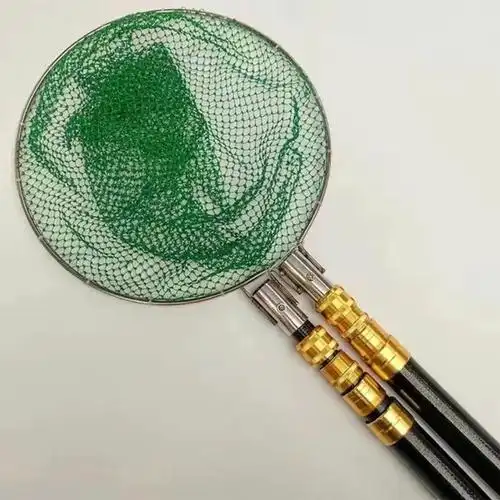 电打铺鱼器抄网杆绝缘玻璃钢捞鱼竿摘果单杆自由金属定位伸缩杆捕鱼双