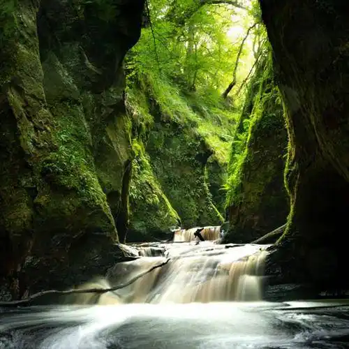 瀑布风景头像清新绿色会让你心情好的微信头像