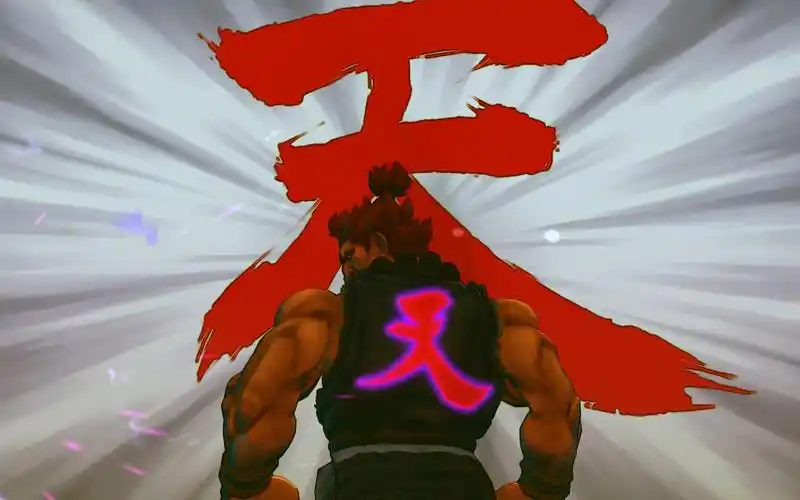 求超级街霸4中豪鬼用一瞬千击后背上那个天字的图,好的加分.