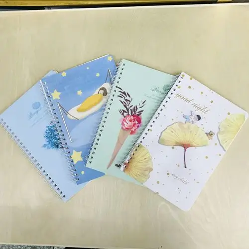 学生作业本线圈卡通少女心风景清新可爱a5记事本课堂笔记本单行本