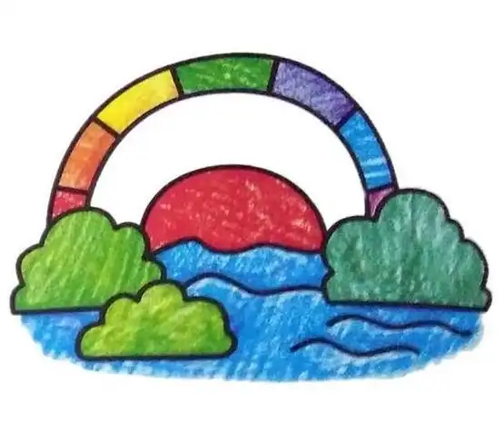 简笔画彩虹儿童画怎么画彩虹简笔画画法雨后彩虹的故事简笔画彩虹简笔